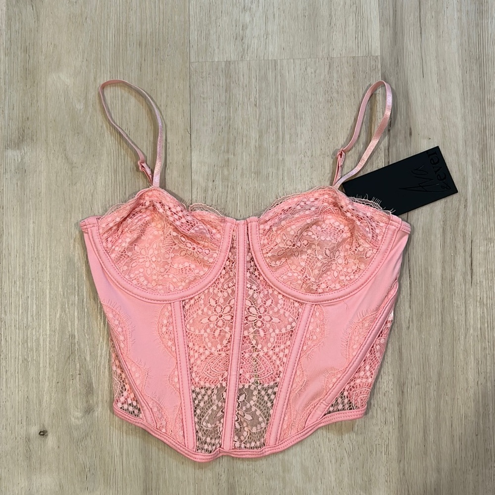 NWT ava & ever city beach australia waldorf lace corset top in pink